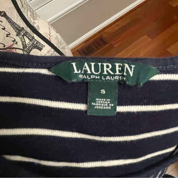 Ralph Lauren Striped Navy and White Midi Dress - Picture 4 of 8